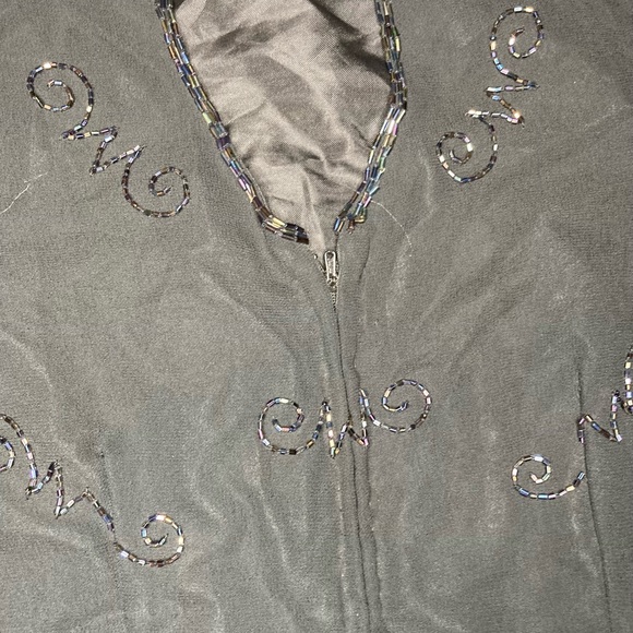 Vintage 90’s Silk Beaded Little Black Dress EUC SZ L - Picture 7 of 14